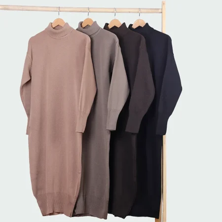 پیراهن بلند یقه اسکی