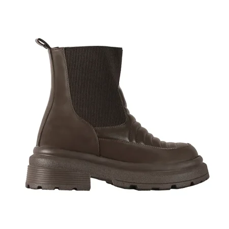 نیم بوت قهوه ای زنانه مدل پفکی