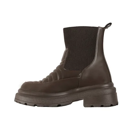 نیم بوت قهوه ای زنانه مدل پفکی