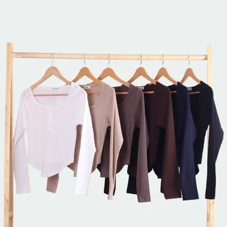 بلوز زنانه کبریتی جلو دکمه دار