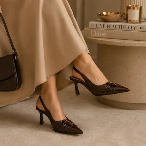 پاشنه بلند YSL قهوه‌ای